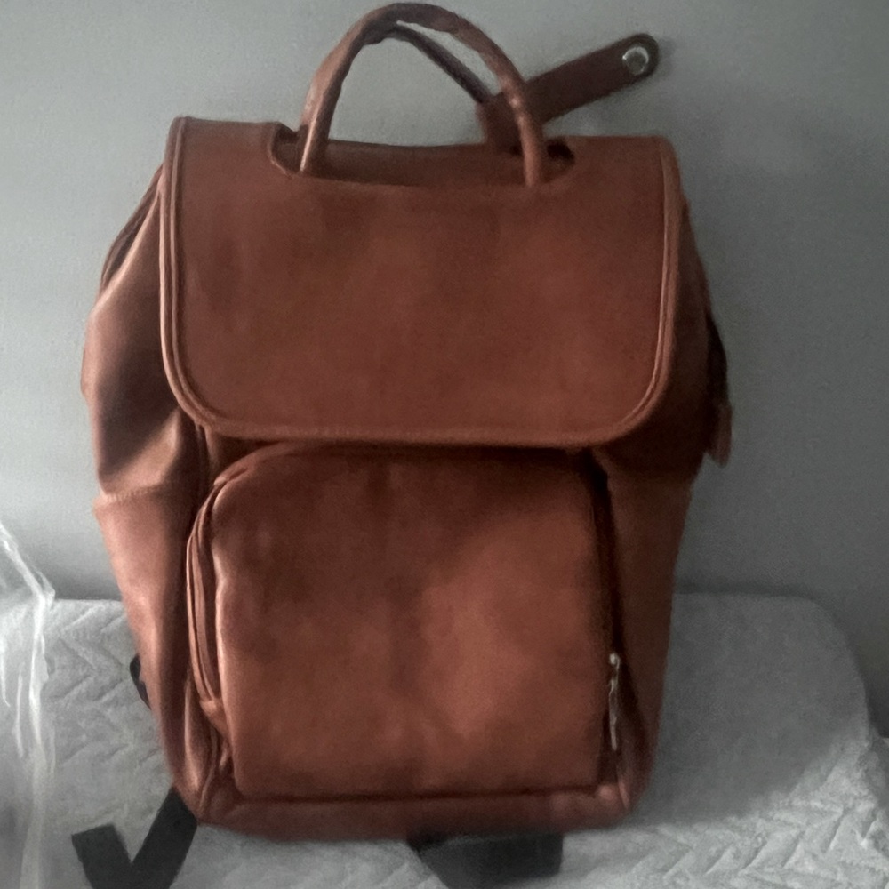 Upper brand tan leather diaper bag- NEW